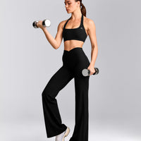 EasyLift™ Halter Bralette with Gray Logo | Black