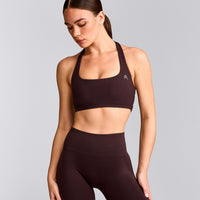 EasyLift™ Halter Bralette with Gray Logo | Plum Brown