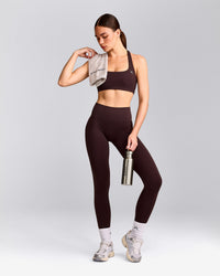 EasyLift™ Halter Bralette with Gray Logo | Plum Brown