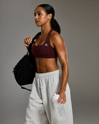 EasyLift™ Halter Bralette with White Logo | Rosewood