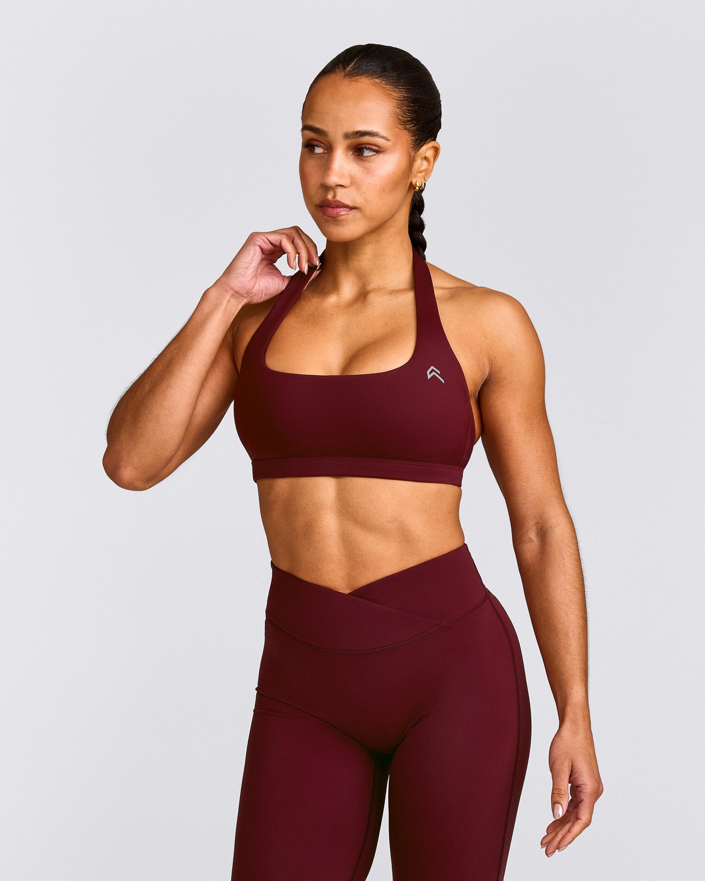 EasyLift™ Halter Bralette with Gray Logo | Rosewood