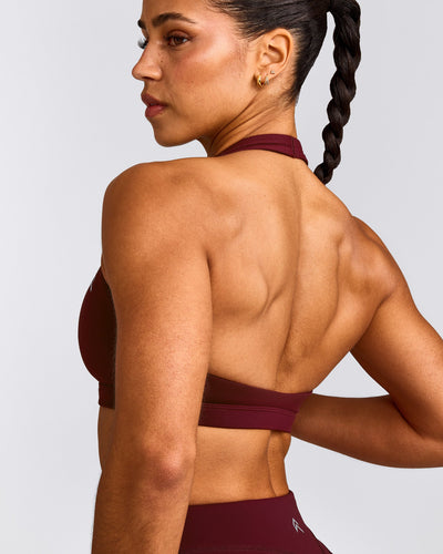 EasyLift™ Halter Bralette with Gray Logo | Rosewood