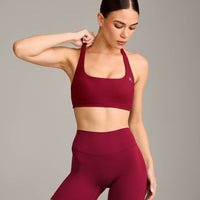 EasyLift™ Halter Bralette with Grey Logo | Ruby Red