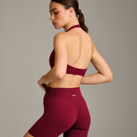 EasyLift™ Halter Bralette with Grey Logo | Ruby Red