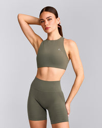 EasyLift™ High Neck Sports Bra | Alpine Green