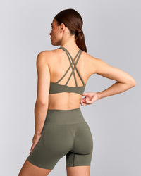 EasyLift™ High Neck Sports Bra | Alpine Green