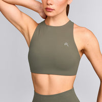 EasyLift™ High Neck Sports Bra | Alpine Green