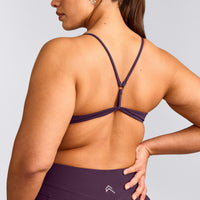 EasyLift™ Ultra Minimal Bralette with Gray Logo | Blackberry Purple