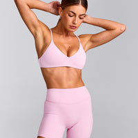 EasyLift™ Ultra Minimal Bralette with Gray Logo | Chalk Pink