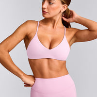EasyLift™ Ultra Minimal Bralette with Gray Logo | Chalk Pink