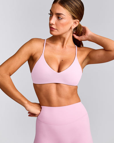 EasyLift™ Ultra Minimal Bralette with Gray Logo | Chalk Pink