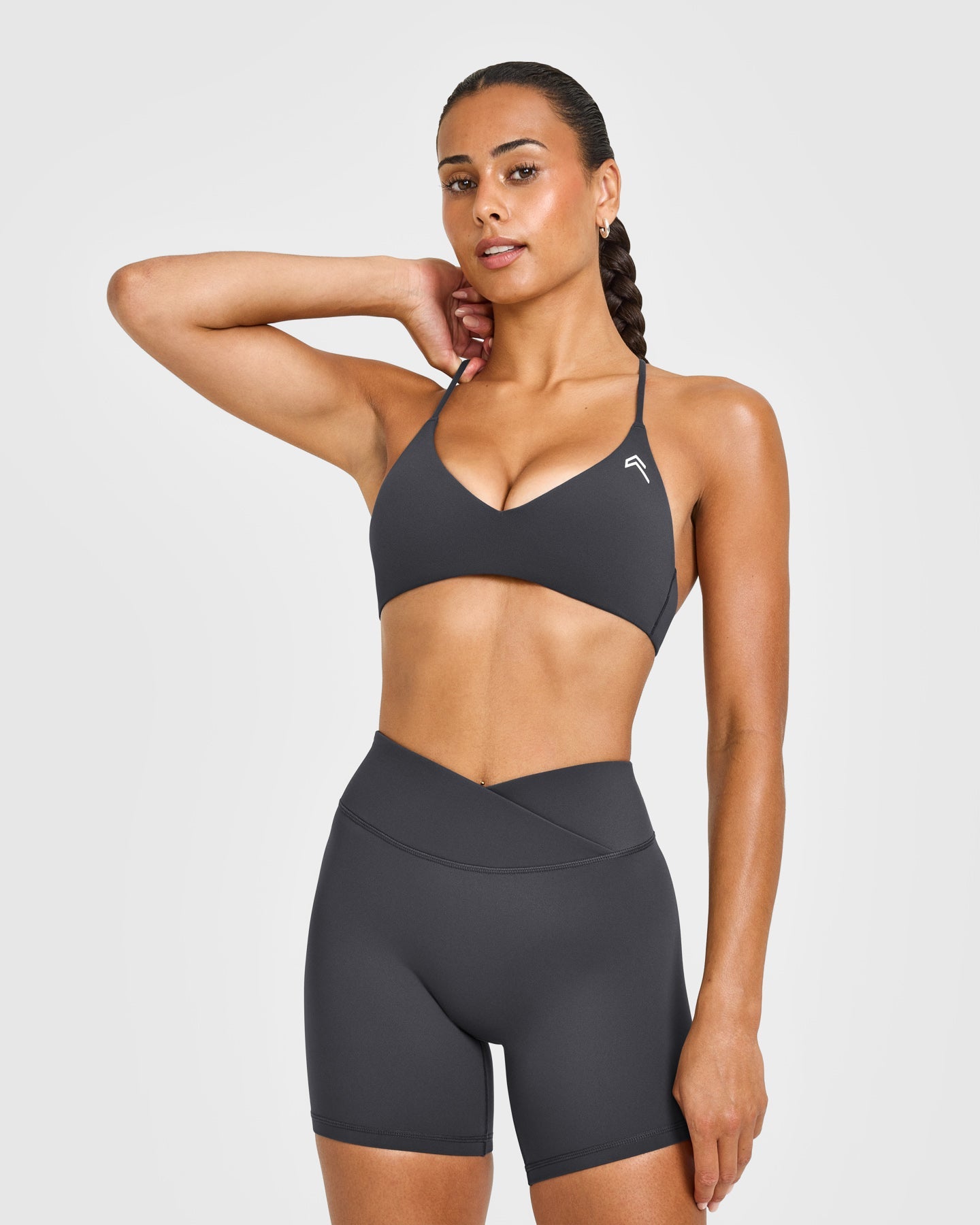 EasyLift™ Ultra Minimal Bralette with White Logo | Coal