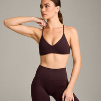 EasyLift™ Ultra Minimal Bralette with Grey Logo | Plum Brown