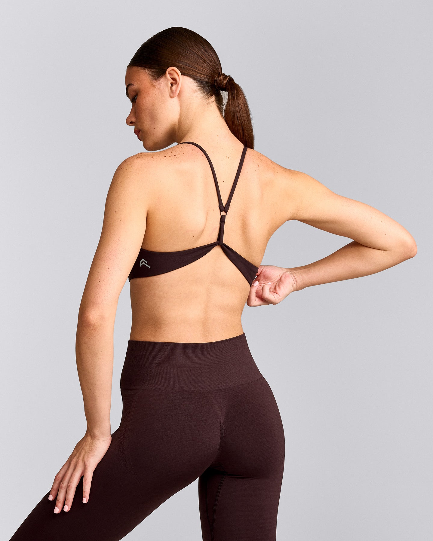 EasyLift™ Ultra Minimal Bralette with Gray Logo | Plum Brown