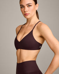 EasyLift™ Ultra Minimal Bralette with Grey Logo | Plum Brown