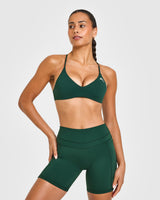 EasyLift™ Ultra Minimal Bralette with White Logo | Racing Green