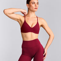 EasyLift™ Ultra Minimal Bralette with Gray Logo | Ruby Red