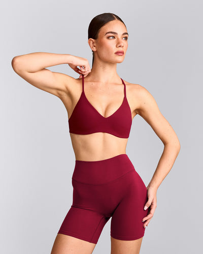 EasyLift™ Ultra Minimal Bralette with Gray Logo | Ruby Red