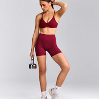 EasyLift™ Ultra Minimal Bralette with Gray Logo | Ruby Red