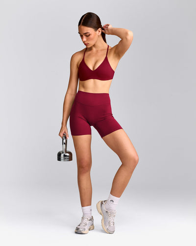 EasyLift™ Ultra Minimal Bralette with Gray Logo | Ruby Red