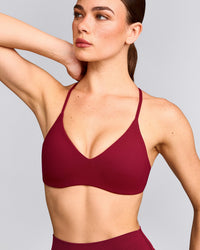 EasyLift™ Ultra Minimal Bralette with Gray Logo | Ruby Red