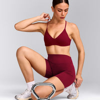 EasyLift™ Ultra Minimal Bralette with Gray Logo | Ruby Red