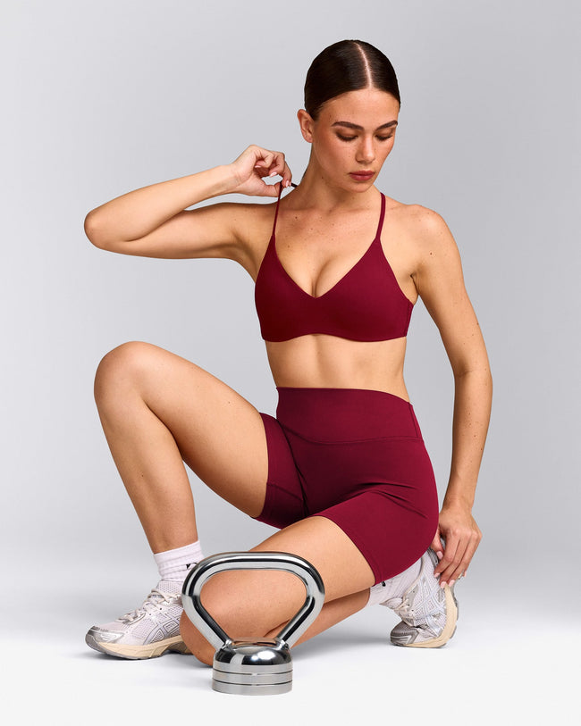 EasyLift™ Ultra Minimal Bralette with Gray Logo | Ruby Red