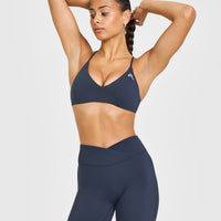 EasyLift™ Ultra Minimal Bralette with White Logo | True Blue