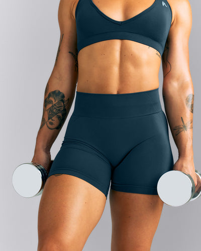 EffortlessLift™ Seamless Mid Rise Shorts | Oil Blue