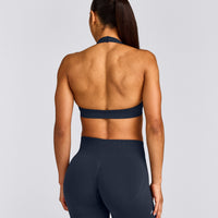EffortlessLift™ Seamless Halter Neck Sports Bra | True Blue
