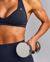 EffortlessLift™ Seamless Halter Neck Sports Bra | True Blue