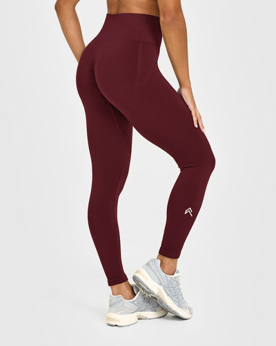 EffortlessLift™ Seamless Leggings with White Logo | Rosewood