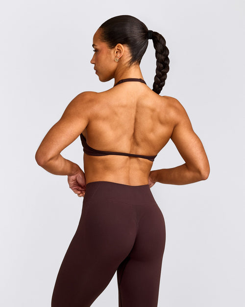 EnhanceLift™ Seamless Minimal Halter Neck Bralette | Plum Brown