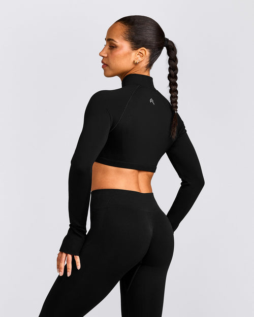 EnhanceLift™ Seamless Crop Jacket | Black