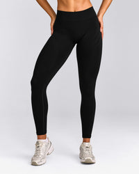 EnhanceLift™ Seamless Leggings with Grey Logo | Black