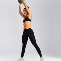 EnhanceLift™ Seamless Leggings with Grey Logo | Black