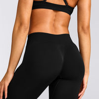 EnhanceLift™ Seamless Leggings with Grey Logo | Black