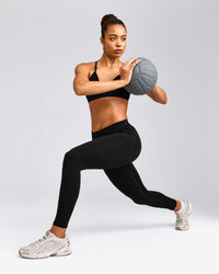 EnhanceLift™ Seamless Leggings with Grey Logo | Black