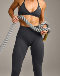 EnhanceLift™ Seamless Leggings with Grey Logo | Coal