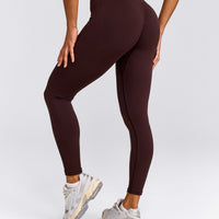 EnhanceLift™ Seamless Leggings with Gray Logo | Plum Brown