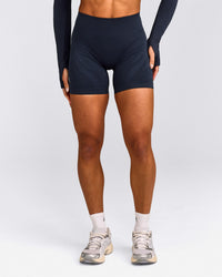 EnhanceLift™ Seamless Shorts with Gray Logo | True Blue