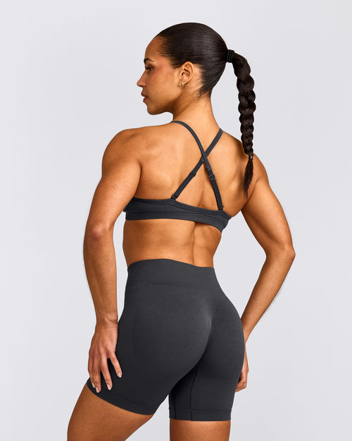 EnhanceLift™ Seamless Strappy Sports Bra | Coal