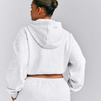 Foundations All Season Cropped Zip Up Hoodie New Branding | Gray Marl