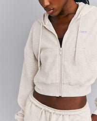 Foundations All Season Cropped Zip Up Hoodie New Branding | Oat Marl