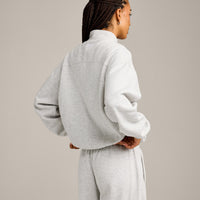 Foundations Cosy 1/4 Zip Sweatshirt | Light Grey Marl