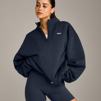 Foundations Cosy 1/4 Zip Sweatshirt | True Blue
