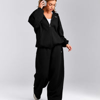 Foundations Cosy Oversized Zip Up Hoodie | Black