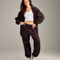 Foundations Cosy Oversized Joggers | Plum Brown
