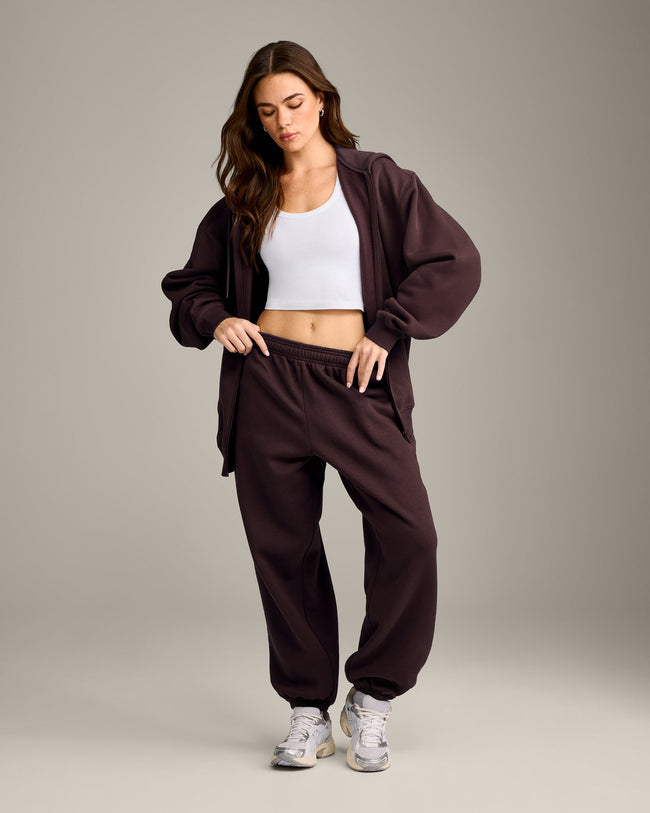 Foundations Cosy Oversized Joggers | Plum Brown