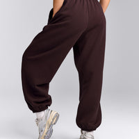 Foundations Cosy Oversized Joggers | Plum Brown